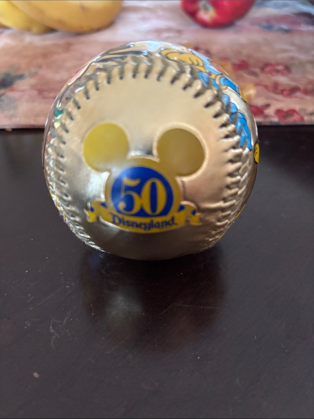 Disney 50th Anniversary Gold and Blue Mickey Baseball